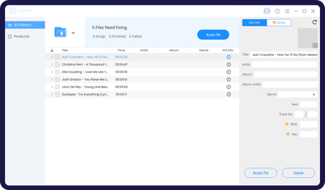자동 편집 MP3 메타 데이터